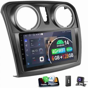Pour Renault Dacia Duster Dokker Logan Sandero 6 + 128G APPLE Carplay autoradio Android 14 6+128G DAB CAM