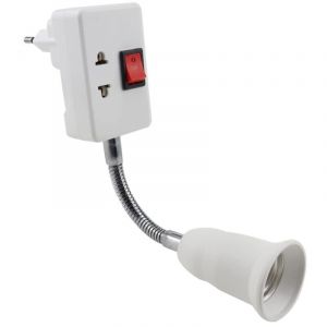 Douille E27 avec Interrupteur 360 Degr&eacute;s R&eacute;glable E27 Adaptateur de Lampe Prise Murale Support Lampe Douille E27 sans Ampoule pour Bureau Chambre