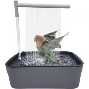 Bain d'oiseaux rechargeable &ndash; Baignoire pour perroquet Douche automatique pour perruches, baignoire silencieuse avec robinet de circulation,