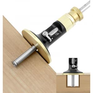 Trusquin de Tra&ccedil;age avec Fonction de Micro R&eacute;glage - Trusquin de Menuisier pour le Tra&ccedil;age et la Mesure de Profondeur - Lecture M&eacute;trique de 12 cm