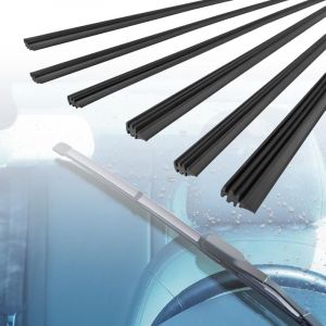Lntyq - 6 Pièces Caoutchouc Essuie Glace,Lames d'Essuie-Glace De Rechange en Caoutchouc,Universelles Glace Bandes Essuie-Glaces,Compatible avec Tous