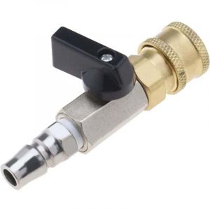 Raccord rapide pour air comprimé, vanne à boisseau sphérique pneumatique, vanne de dosage, vanne d'arrêt 1/4" avec raccord fileté mâle 1/4" et