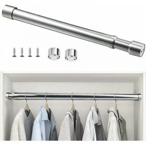 Volavo - Barre de Penderie Extensible en Acier Inoxydable 51cm à 80cm Tringle à Rideaux Télescopique Ajustable Tube de Penderie Extensible
