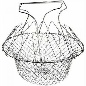 Paniers &agrave; frites, panier &agrave; friture pliable pour laver les fruits, panier &agrave; frites, passoire &agrave; panier &agrave; friture pliable (1 pi&egrave;ce)-Fei Yu