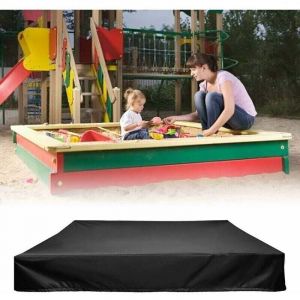 Housse de bac &agrave; Sable avec Cordon de Serrage, B&acirc;che bac &agrave; Sable, 420D Oxford, 120x120cm, Bache de Protection &eacute;tanche et Anti Poussi&egrave;re pour Bac &agrave;