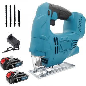 Scie sauteuse sans fil 600 W pour bois et m&eacute;tal Scie sauteuse &eacute;lectrique 0-3000 courses/min avec coupe en 4 sections Biseau &agrave; 45&deg;, profondeur de