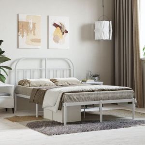 Maison Chic - Cadre de lit métal sans matelas-Structure de lit et tête de lit blanc 120x190 cm 790255