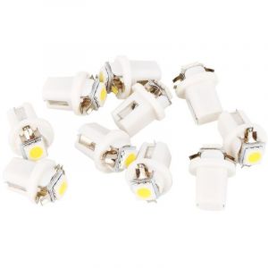 Voyants Latéraux de Tableau de Bord 10 Pièces T5 Jauge de Voiture 5050 1SMD LED Speedo Tableau de Bord Tableau de Bord Ampoule Latérale 12V