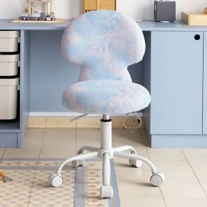 Wahson Chaise Bureau Enfant en Fausse Fourrure, Chaise Pivotante Enfant pour Chambre, Chaise Bureau Fille R&eacute;glable en Hauteur, Bleu