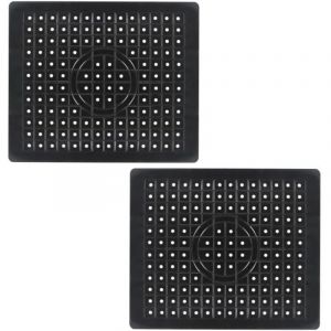 2 PCS Tapis Evier Cuisine Caoutchouc TPR Tapis d&eacute;vier 31,4 x 26 cm Protege Evier Cuisine Protection Evier Cuisine Tapis Fond Noir