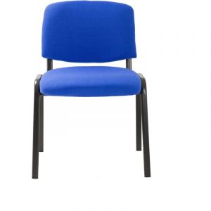 Lot de 6 chaises de visiteurs chaise bureau salle d'attente tissu bleu