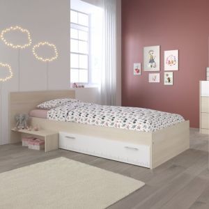 Lit enfant avec tiroir et marche bicolore 90x200 pia - pia