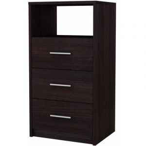 Commode 3SO VENGE wengé 40cm tiroirs étagère