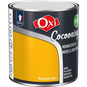 Peinture d'intérieur monocouche pour murs & boiseries oxi cocooning murs & boiseries satin Moutarde 0.5 litre