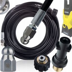 Tuyau de nettoyage de canalisation 20 m M22-Bayonet pour K&auml;rcher K2 K3 K4 K5 K6 K7 avec buse interchangeable
