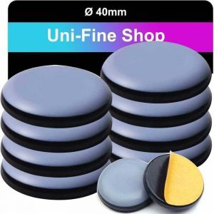 8PCS 40 mm (Rond) Patins en Teflon pour Meubles, Patins glisseurs pour Meubles - Planeur PTFE Patins pour Meubles en T&eacute;flon Auto-adh&eacute;sif Patins de
