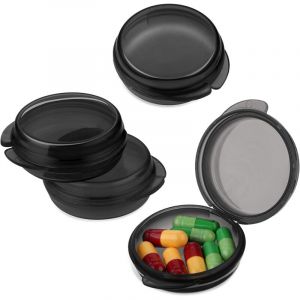 4 Pi&egrave;ces Petite bo&icirc;te &agrave; pilules, joli pilulier portable pour poche, sac &agrave; main, pilulier quotidien rond mini, pilulier de voyage, conteneur de