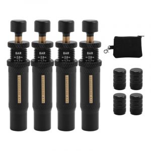 Kit de Valve D&eacute;gonflage Pneu &agrave; Arr&ecirc;t Automatique R&eacute;glable (10-30 psi) 4 Pi&egrave;ces Outil D'Air Visser pour V&eacute;hicules Moto