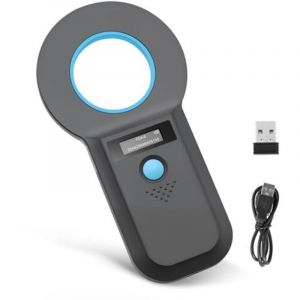 Lecteur d'identification pour animaux, lecteur de puces Bluetooth, lecteur de micropuces RFID 134,2 kHz/125 kHz avec &eacute;cran OLED lumineux, capacit&eacute; de