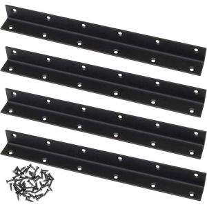 Connecteur d'Angle en L, Lot de 4, &Eacute;querre d'Angle Perfor&eacute;e 90 Degr&eacute;s, Renfort Robuste pour Bois, pour Renforcements, R&eacute;parations, Tables, Armoires,