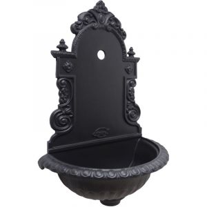 Fontaine murale en fonte grise Pamplona pour mur de balcon de jardin de maison sans robinet