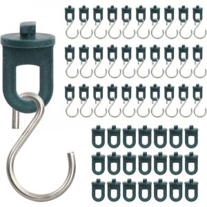 50pz Clips pour Serre et 30pz Crochet en Inox en s, Clips à Effet de Serre, Suspensions pour Serre, Accessoires pour Serre, Clips en Plastique pour