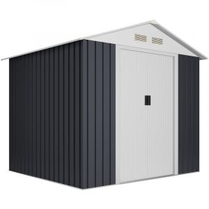 Abri de jardin métallique 4,1m2 Advanced Second - 4 Grilles - Double porte coulissante - Rangement extérieur - 215x195x190cm