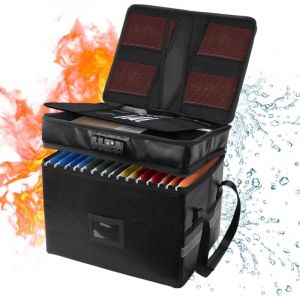 Sac &agrave; Documents Ignifuge avec Serrure, Bo&icirc;te &agrave; Documents Ignifuge, Bo&icirc;te Anti Feu &Eacute;tanche, Bo&icirc;te Ignifuge Portatif pour Ranger Objets Valeurs,