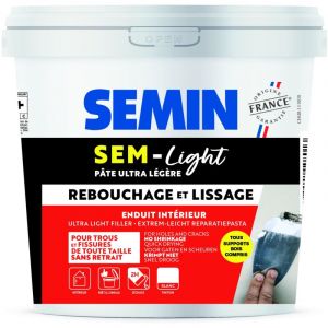 Enduit de rebouchage allégé Semin Sem Light - seau de 10 l