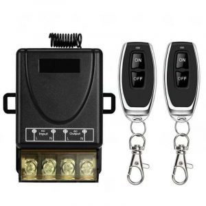 Télécommande sans fil 433 MHz, interrupteur radio, dc 12 v, 24 v, 36 v, 48 v, 12 V-75 v, 40 a, récepteur relais et 2 émetteurs, porte-clés pour