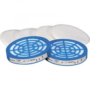Kit de 6 pr&eacute;filtres P2+2 adapteurs bleu pour demi masque M3200 MARS - DELTA PLUS - M3000 PREP2