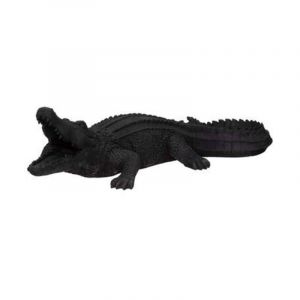 Atmosphera &ndash; Statuette d&eacute;co crocodile 100cm noir &ndash; R&eacute;sine &ndash; &Eacute;l&eacute;ment d&eacute;coratif pour espaces ext&eacute;rieurs &ndash; Design unique