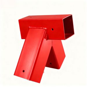 Relaxdays Raccord balan&ccedil;oire en A 100&deg; pour poteaux 90x90 mm, acier thermolaqu&eacute;, rouge