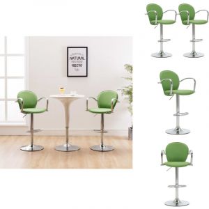 Tabourets de bar avec accoudoir lot de 2 vert similicuir - Tabouret De Bar - Tabouret De Pub - Chaise De Bar - Fauteuil De Bar - Simuli Cuir