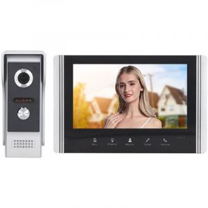 Système D'interphone Vidéo Filaire avec Caméra HD 7 Pouces WiFi Smart Visual Phone Kits de Visiophone, Système D'interphone Vidéo avec Télécommande