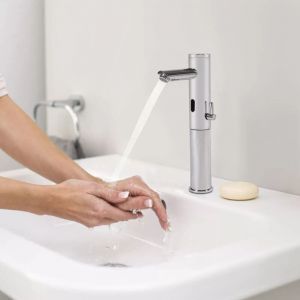 Robinet de salle de bain avec capteur automatique infrarouge sans contact Bassin Robinet Robinet Mitigeur &Eacute;vier Robinet