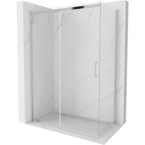Mexen - Cabine de douche coulissante Omega 140 x 80 cm, transparent, chrome - 825-140-080-01-00