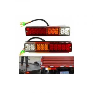 2PCS 12V Feux de Remorque LED,Universel LED Feux Arrière 20LED Feux de Recul Freinage Clignotant Eclairage Phare Arrière pour Remorque Camion