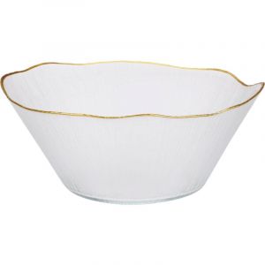 Bol en verre avec bordure dorée datura, 28 cm
