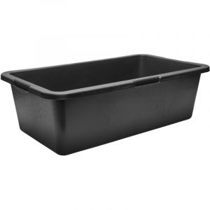 Garronda Bac &agrave; mortier rectangulaire en plastique recycl&eacute; Noir fond renforc&eacute; 40 L Lot de 1 GD-0169