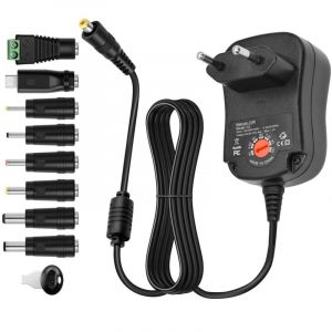 12W Adaptateur Secteur Universel ac à dc 3V 4.5V 5V 6V 7.5V 9V 12V 2A Transformateur d'alimentation à Découpage avec 8 Connecteurs dc pour