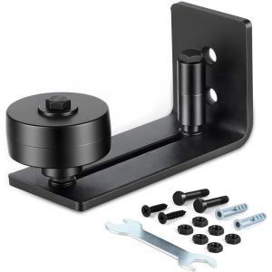 Guide de Plancher, Guide-porte Coulissante R&eacute;glable, Rail de porte Coulissante au Sol avec 8 Options de Configuration, pour Porte de Grange, Portes