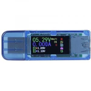 Gistuch - Ruideng - Testeur de tension usb At34, Usb 3.0, lcd couleur, voltm&egrave;tre, amp&egrave;rem&egrave;tre, amp&egrave;rem&egrave;tre, multim&egrave;tre, chargeur usb, testeur de