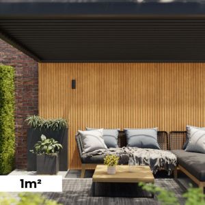 Kit Bardage Composite MEZZO Latte - Superficie : 1m&sup2; - Dimension des lames : 220x17,8x2,3 cm - Aspect mat - Effet faux claire-voie