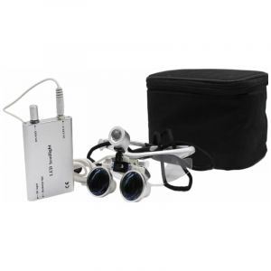 Dental 2.5X Loupe binoculaire de Lampe Magnifier Loupes de tête binoculaires Loupe de tête Lunettes led Headlight