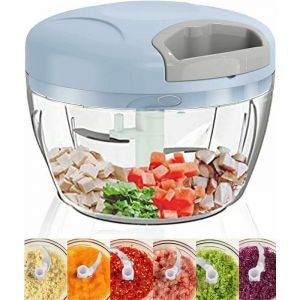 Hachoir manuel ， Hachoir &agrave; oignons,Hachoir manuel a ficelle,coupe oignon,pour aliments,fruit,l&eacute;gume, viande, herbes, ail, salade, avec corde 500 ml