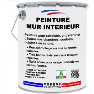 Cod&egrave;ve Bois - Peinture Mur Interieur - 5 l - Codeve Bois - ral 7016 - Gris anthracite - Pour La D&eacute;coration De Votre Salon, S&eacute;jour, Cuisine Ou Chambre.