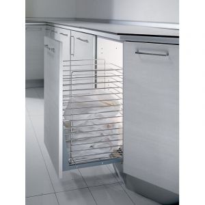 Panier &agrave; linge chrom&eacute; avec amortissement &agrave; la fermeture 60 x 50 fixation fa&ccedil;ade - INOXA SRL