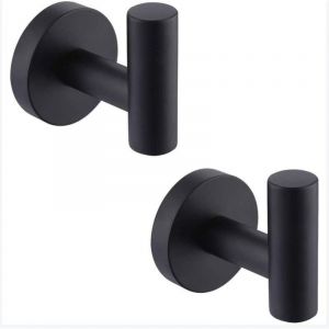 CSPARKV Crochet Mural Porte Serviette Salle de Bain Crochets Pat&egrave;re Noir Mat Acier Inoxydable SUS304 Porte Manteau Support Porte-Serviettes Rangement