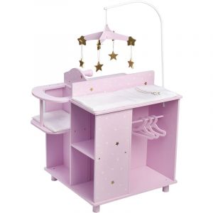 Teamson Kids - Olivia's Little World Mobilier 4-en-1 de Poupée Twinkle Stars Princess, Table à Langer et Rangement